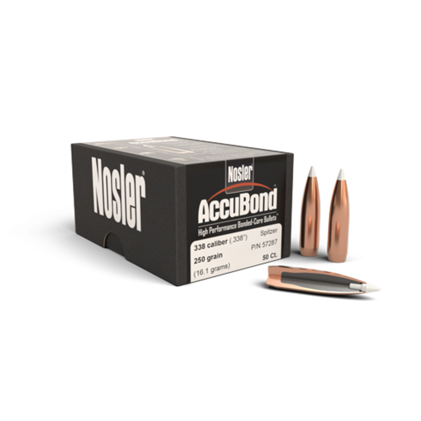 Nosler Nosler .338dia 338Cal 250gr Accubond Spitzer 50ct bullets (57287)