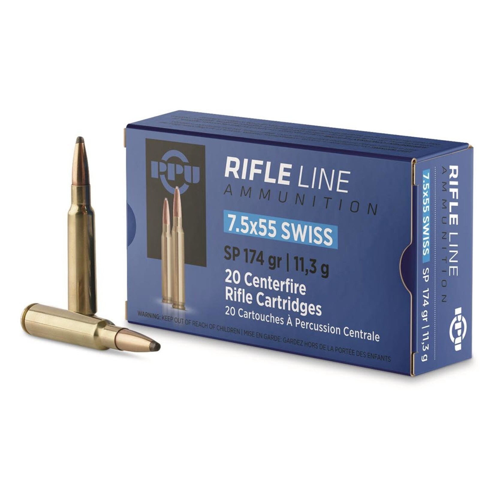 PPU PPU Rifle Line 7.5x55 Swiss 174gr SP (PP7SS)