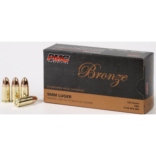 PMC Bronze 9mm Luger 124gr FMJ 50rds (PMC9G) — Eagle Firearms