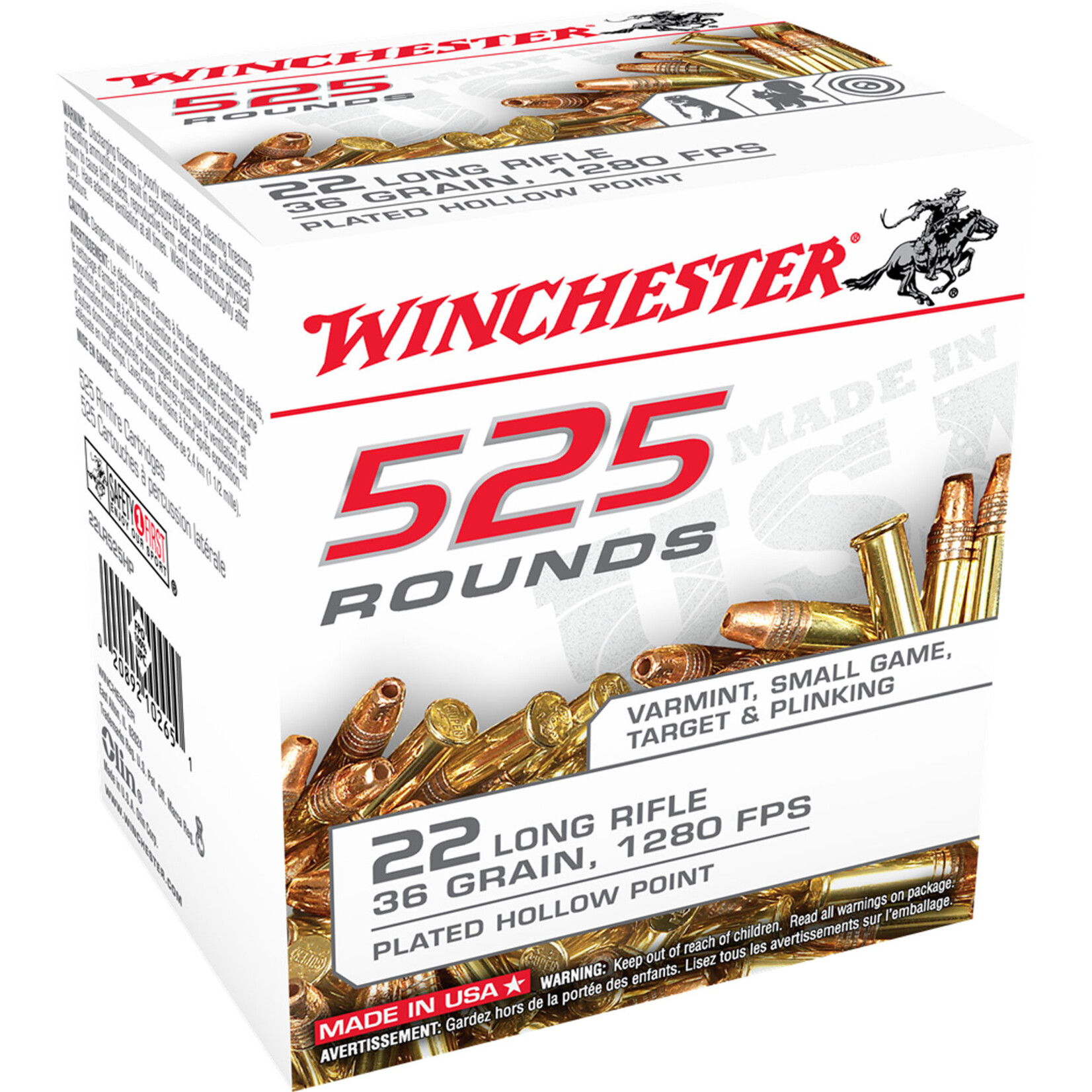 Winchester Winchester 22LR 36gr Copper Plated HP 525rnd.