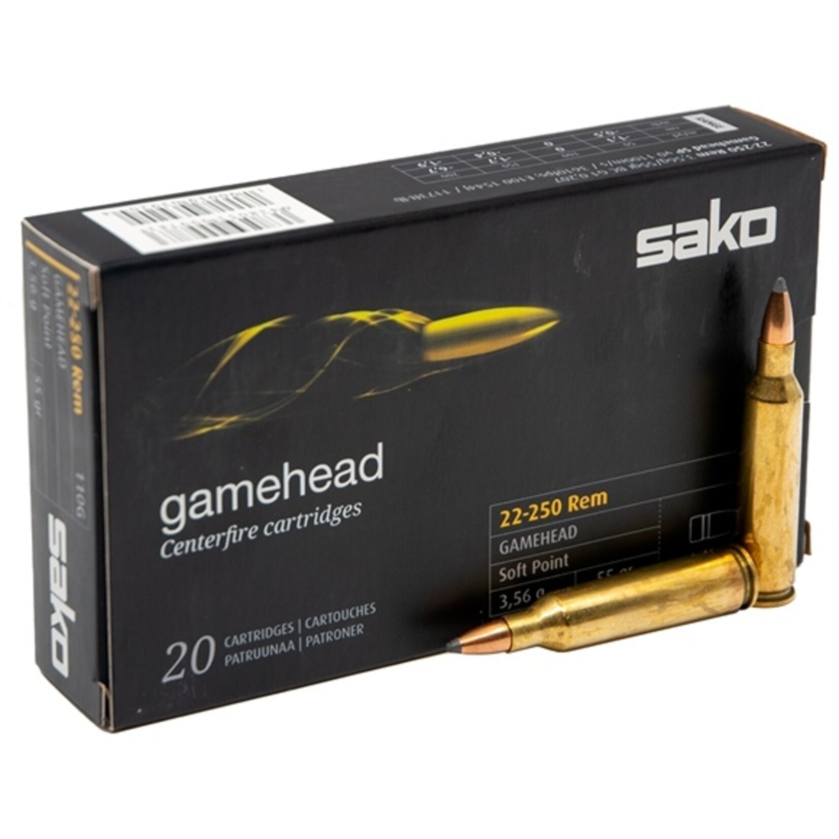Sako Sako Gamehead 22-250 Rem 50gr SP 20rd (C613106GSA10)