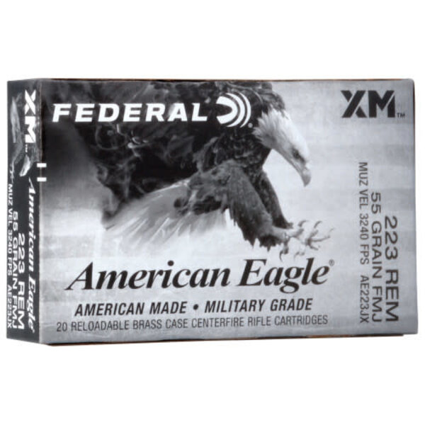 Federal American Eagle 223 Rem 55gr FMJ (AE223JX) — Eagle Firearms