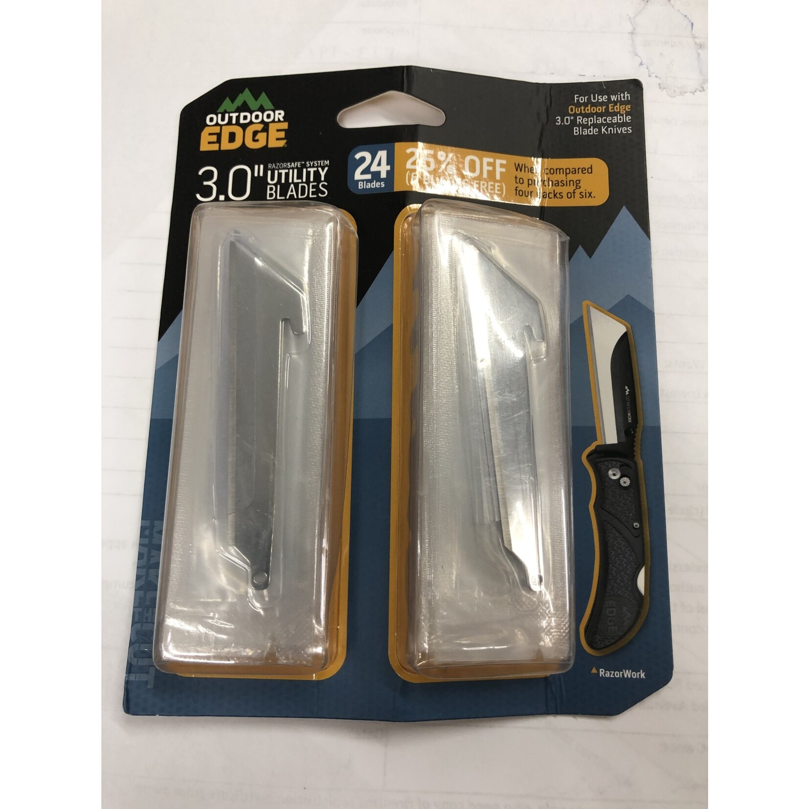Outdoor Edge Outoor Edge 3" Utility Blade 24 Pack (RRU30-24)