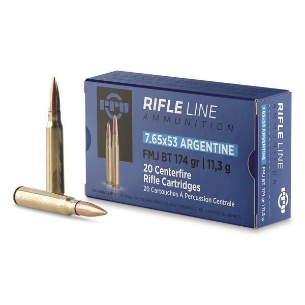 PPU 7.65x53 Argentine 174gr FMJ BT (A129) — Eagle Firearms