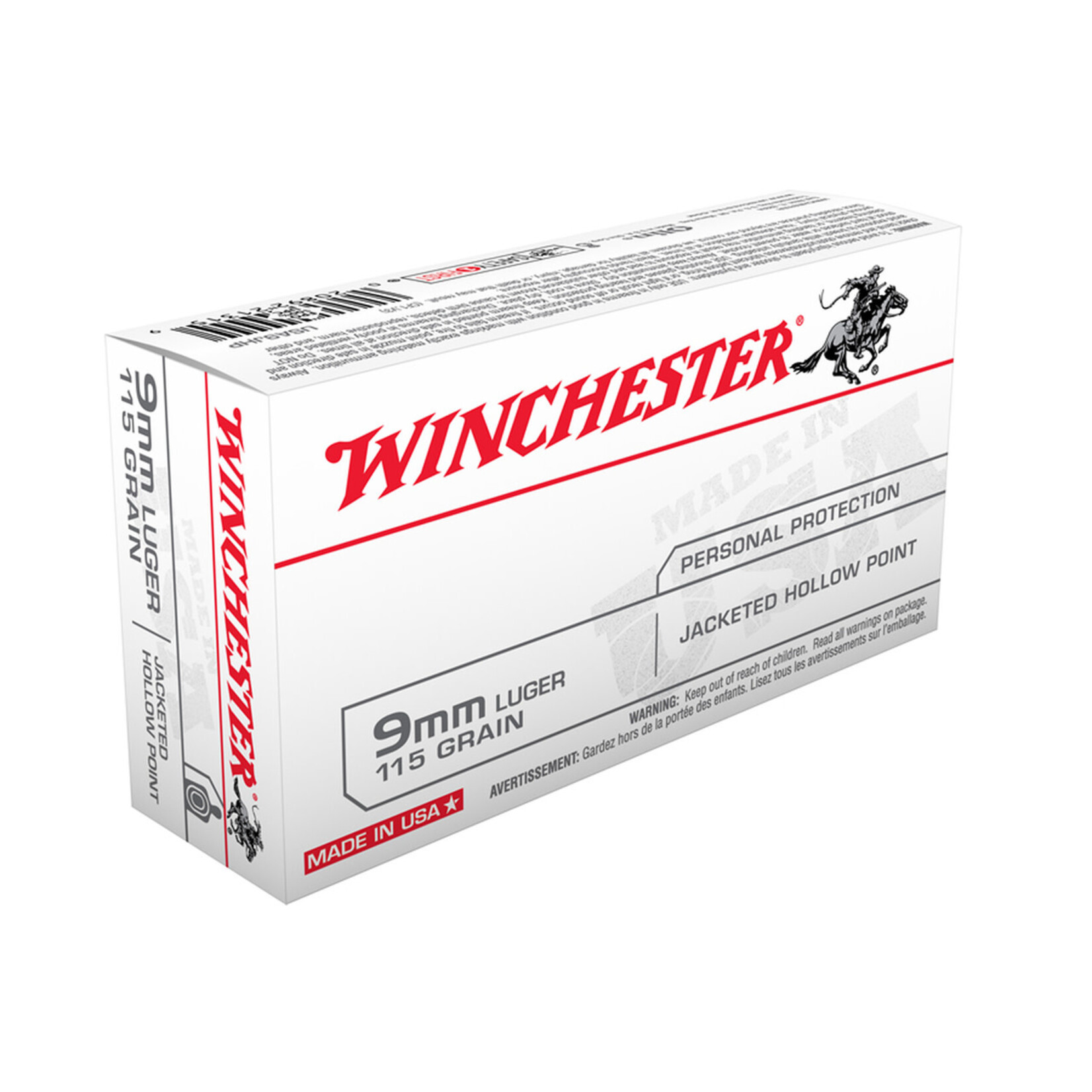 Winchester Winchester 9mm Luger 115gr JHP 50rds (USA9JHP)