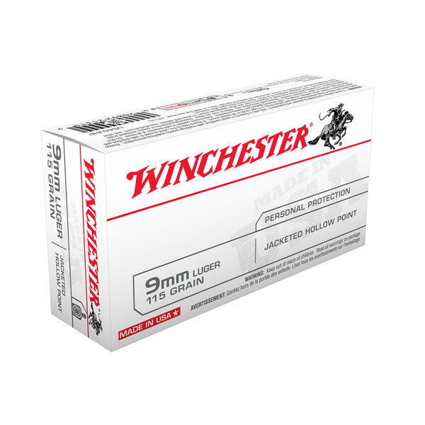 Winchester 9mm Luger 115gr JHP 50rds (USA9JHP) — Eagle Firearms