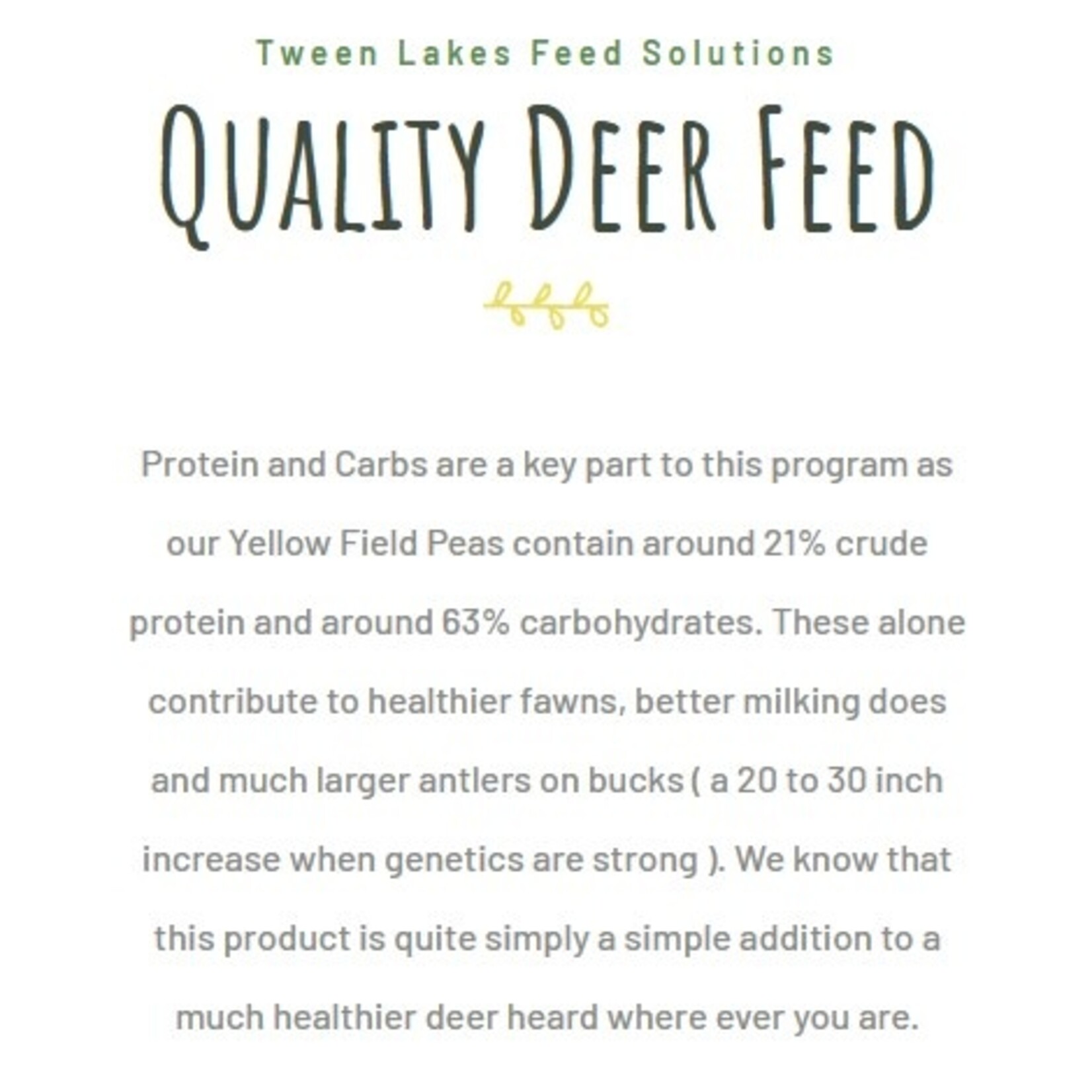 TLF Deer Nutrition Dry Yellow Field Peas 50lbs