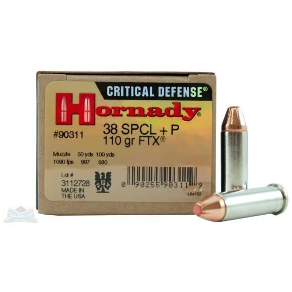 Hornady Critical Defense 38 Spl +P 110gr FTX 25rds (90311) — Eagle Firearms