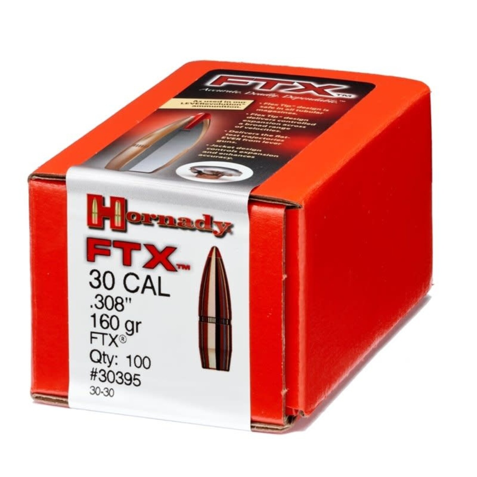 Hornady Hornady .308 dia. 30cal 160gr FTX (30-30) 100ct. (30395)
