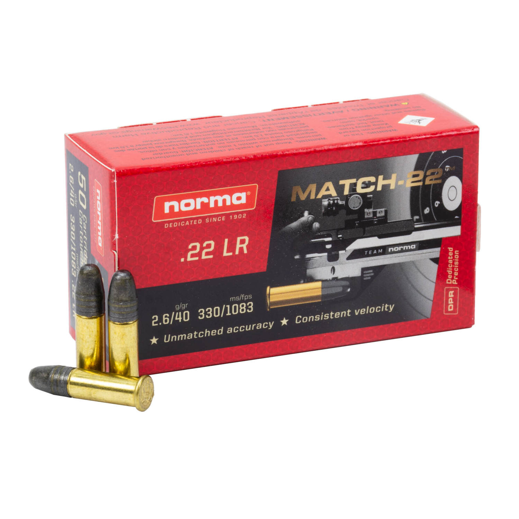 Norma Norma Match 22LR 40gr LRN 50rds. (2425076)