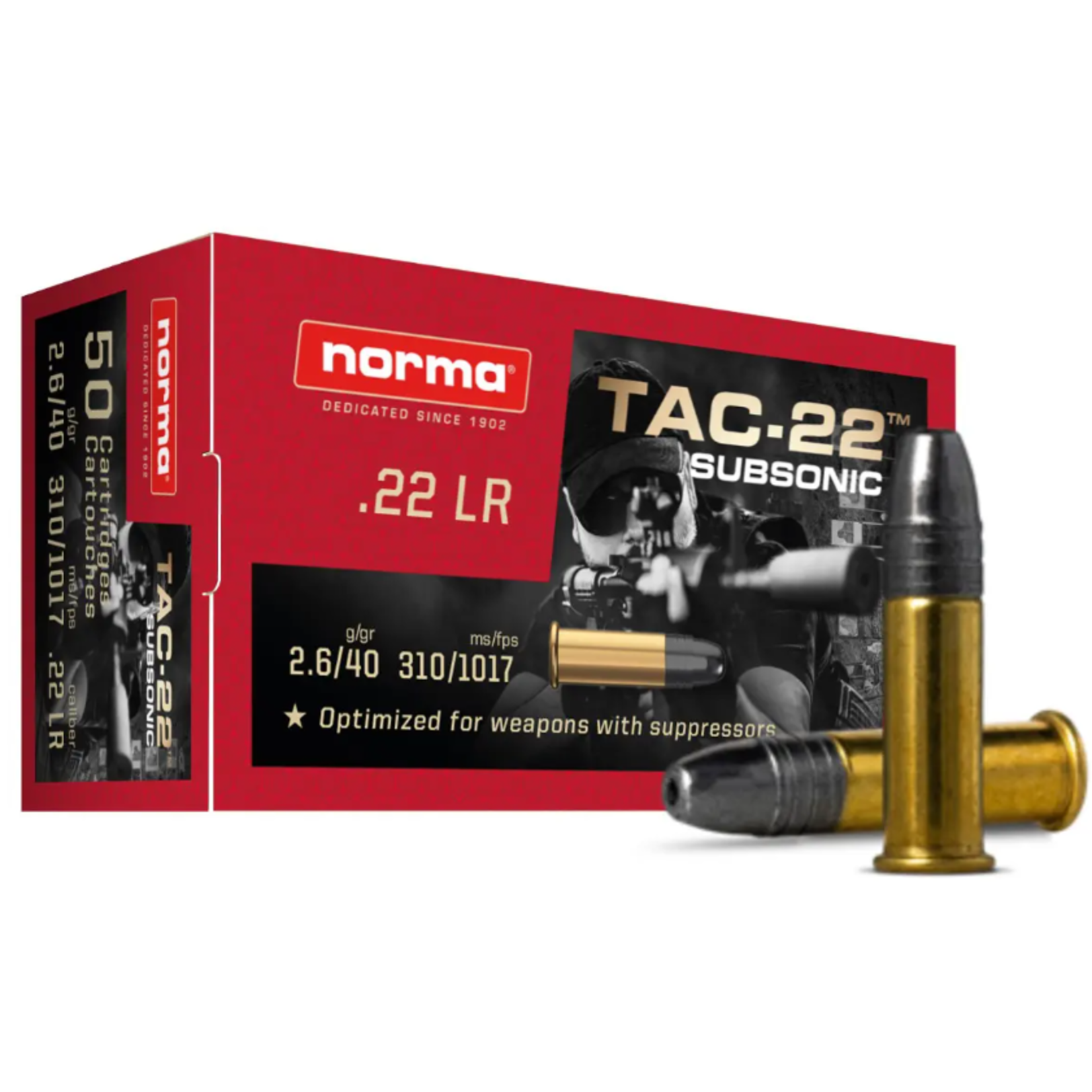 Norma Norma TAC-22 Subsonic 22LR 40gr LHP 50rds (2425080)