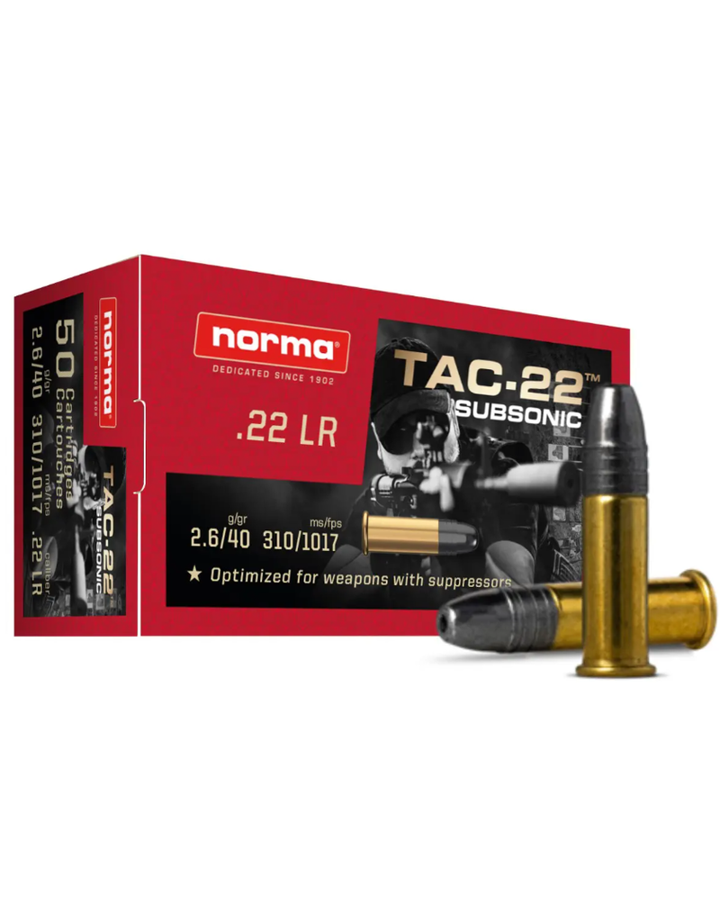 Norma Norma TAC-22 Subsonic 22LR 40gr LHP 50rds (2425080)