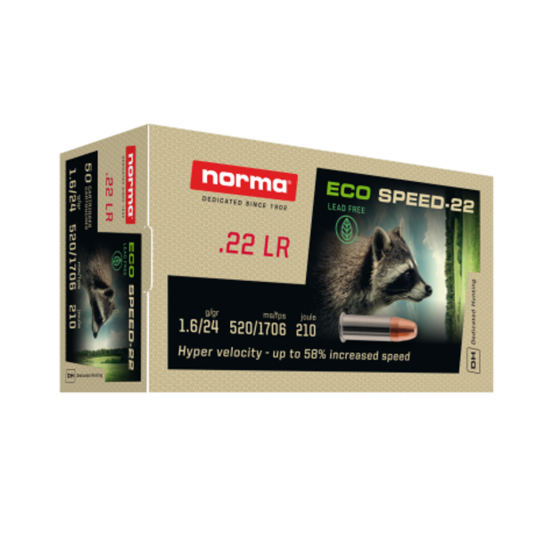 Norma ECO Speed-22 22LR 24gr Copper FP 50rds. (2423773) — Eagle Firearms