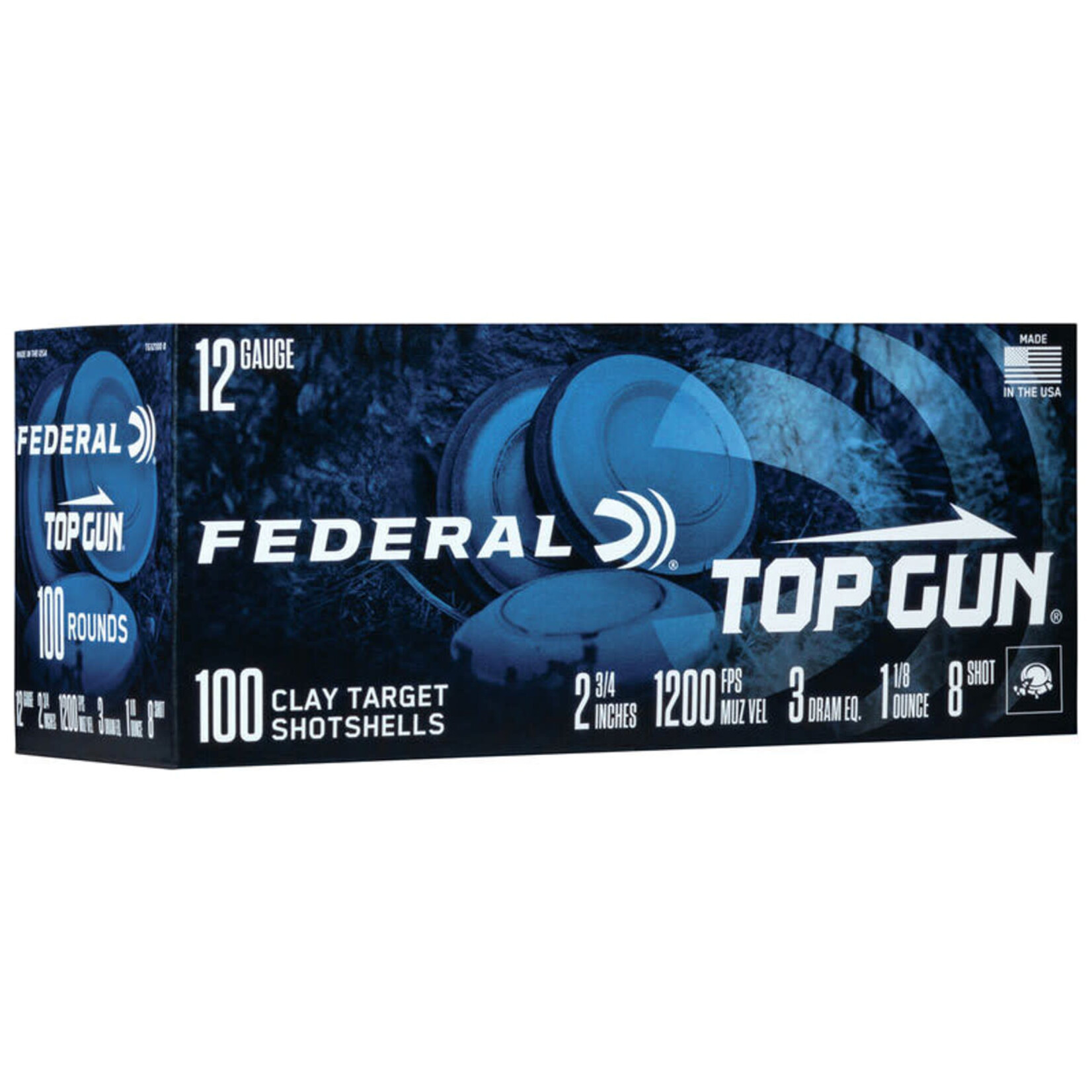 Federal Federal Top Gun 12ga 2 3/4", 1 1/8oz #8 Lead 100rds (TG121008)