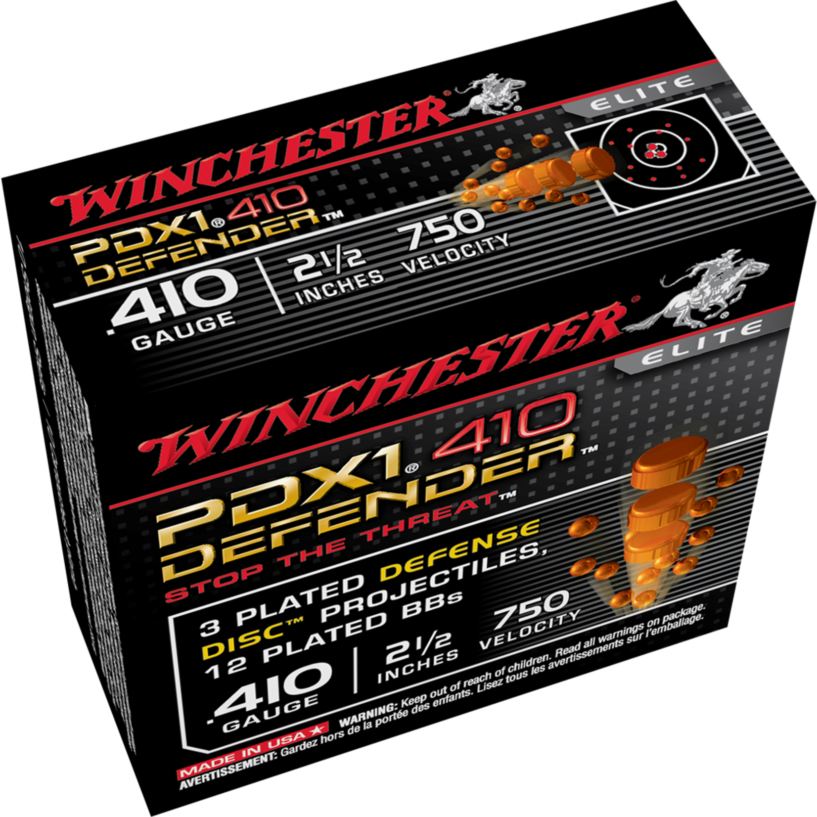 Winchester Winchester PDXI Defender 410ga 2.5" 3 discs & 12 BB's (S410PDX1)