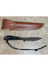 Grohmann Knives Grohmann #3 Army Serrated Knife w/Micarta Handle & Overlap Leather Sheath (M3SWA)
