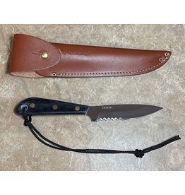 Grohmann Knives Grohmann #3 Army Serrated Knife w/Micarta Handle & Overlap Leather Sheath (M3SWA)