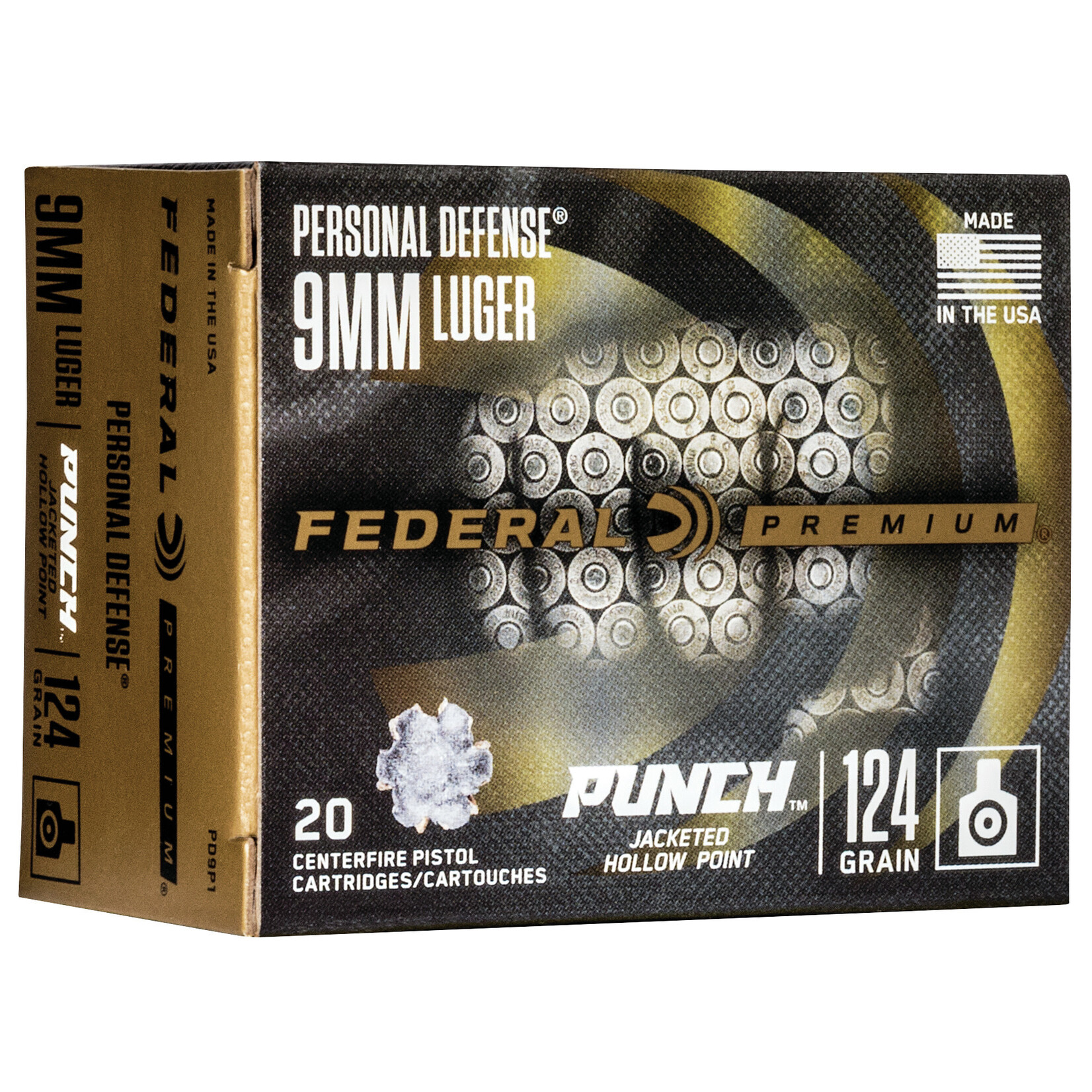 Federal Federal Premium 9mm Luger 124gr Punch JHP (PD9P1)