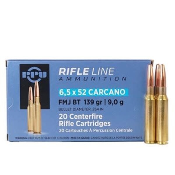 PPU Rifle Line 6.5x52 Carcano 139gr FMJ BT — Eagle Firearms