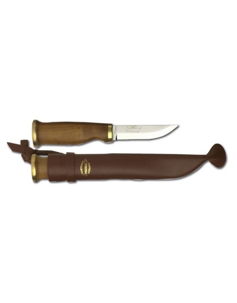 Marttiini Moose Fixed Blade Knife, Curly Birch, Leather Sheath (547012)