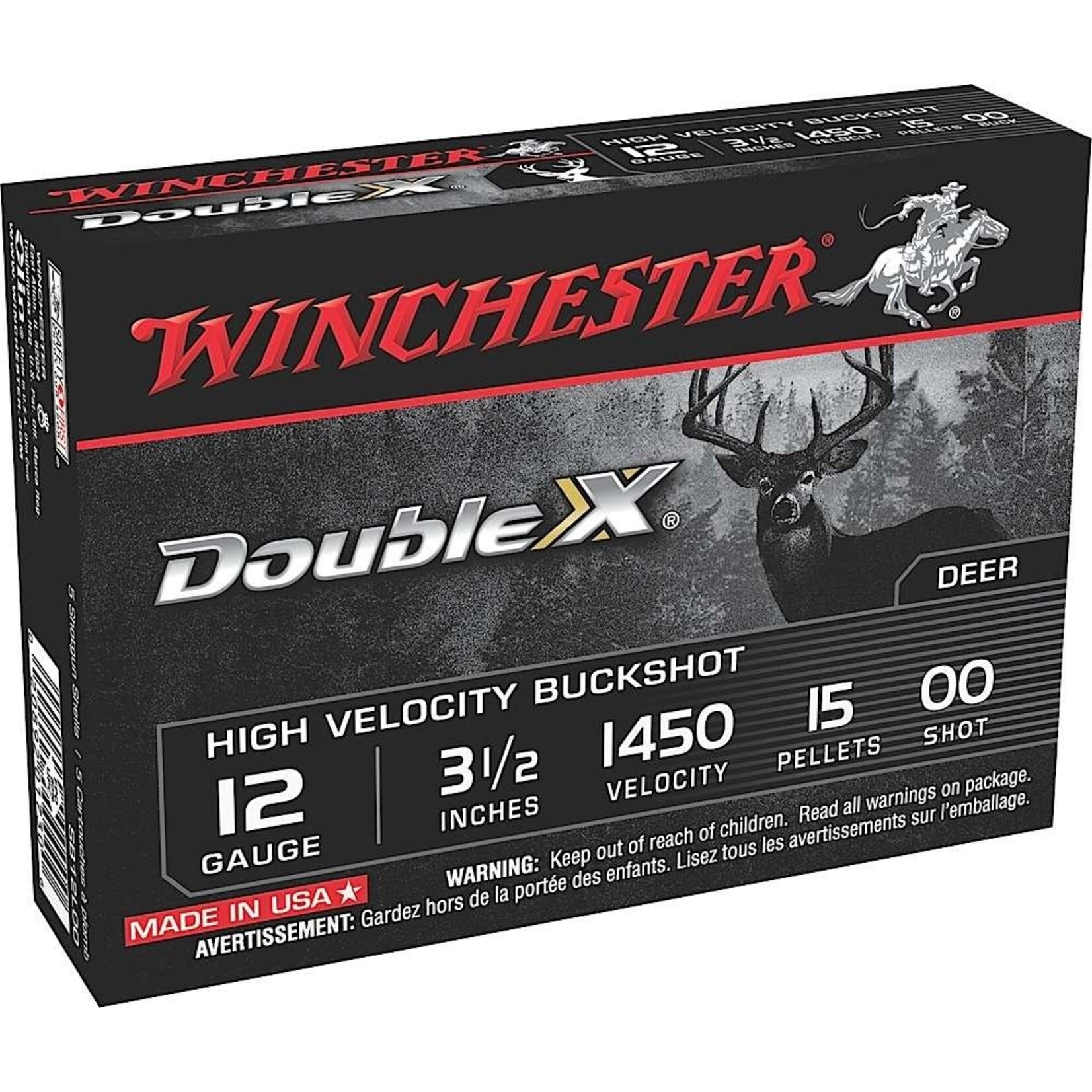 Winchester Winchester Double X 12ga 3.5" 00 Buck 5rds (SB12L00)