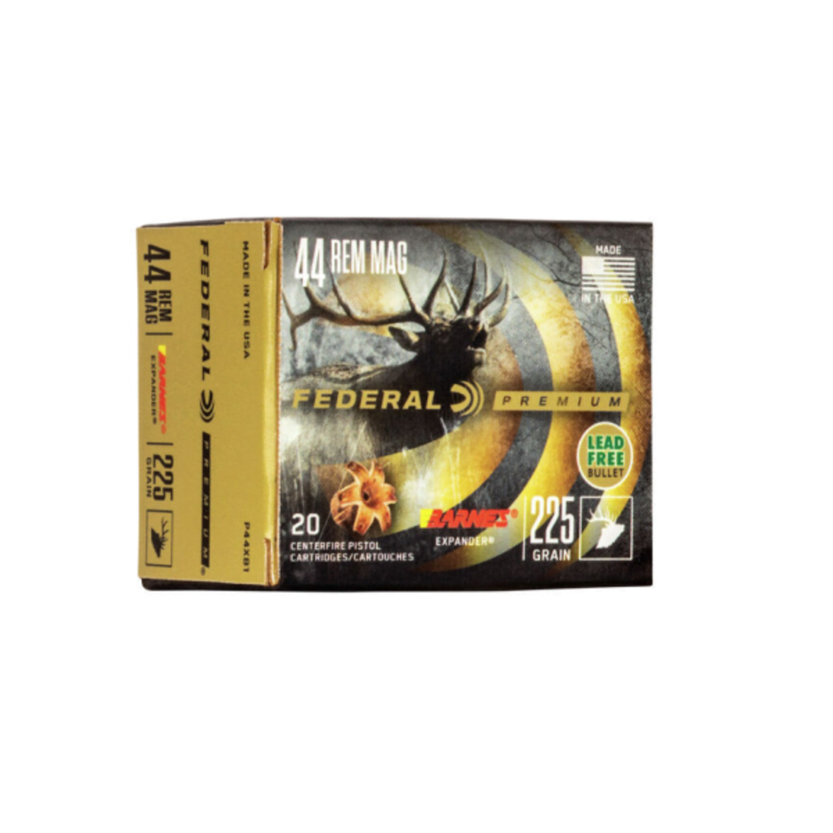 Federal Federal Premium 44 Rem Mag 225gr Barnes Expander 20rds (P44XB1)