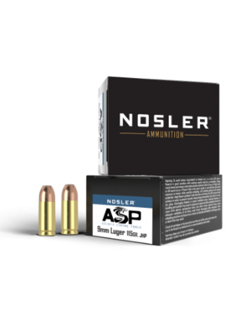 Nosler Nosler ASP 9mm Luger 115gr JHP 20rds. (51285)