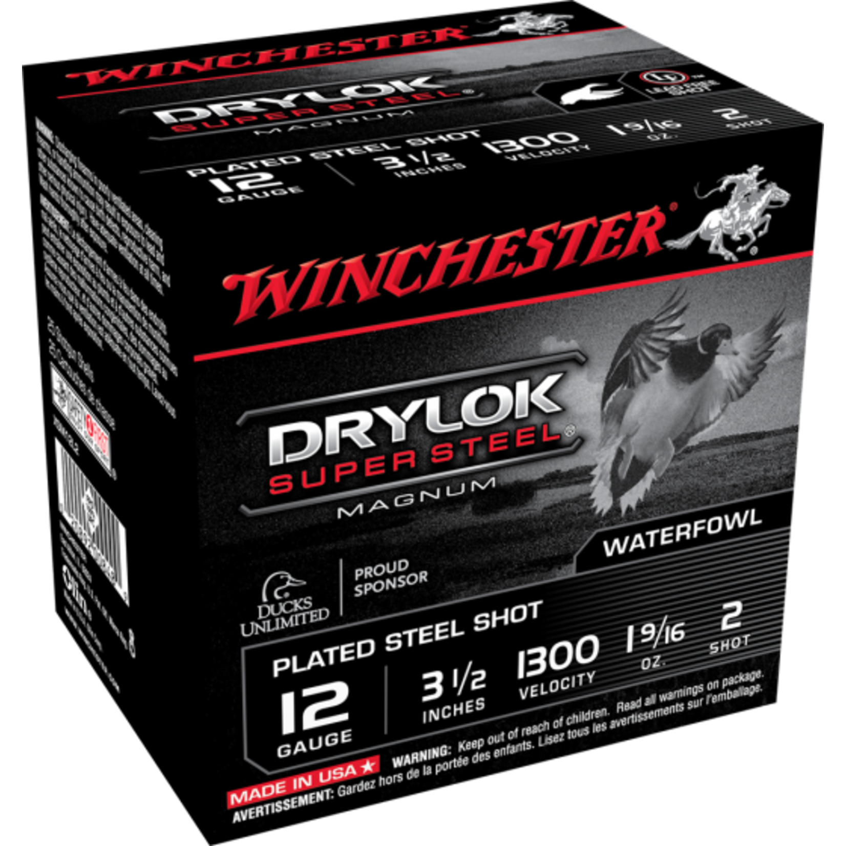 Winchester Winchester Drylok 12ga 3.5", 1 9/16oz #2 Steel (XSM12L2)