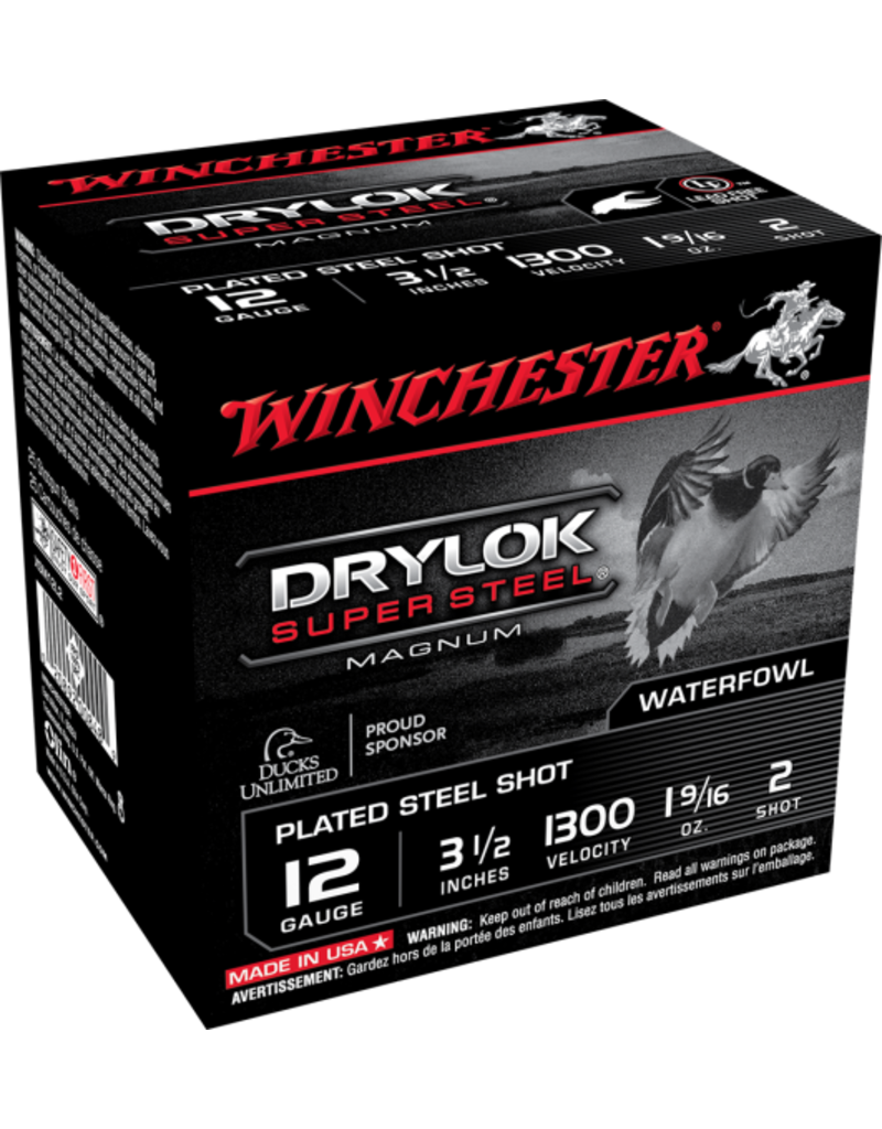 Winchester Winchester Drylok 12ga 3.5", 1 9/16oz #2 Steel (XSM12L2)