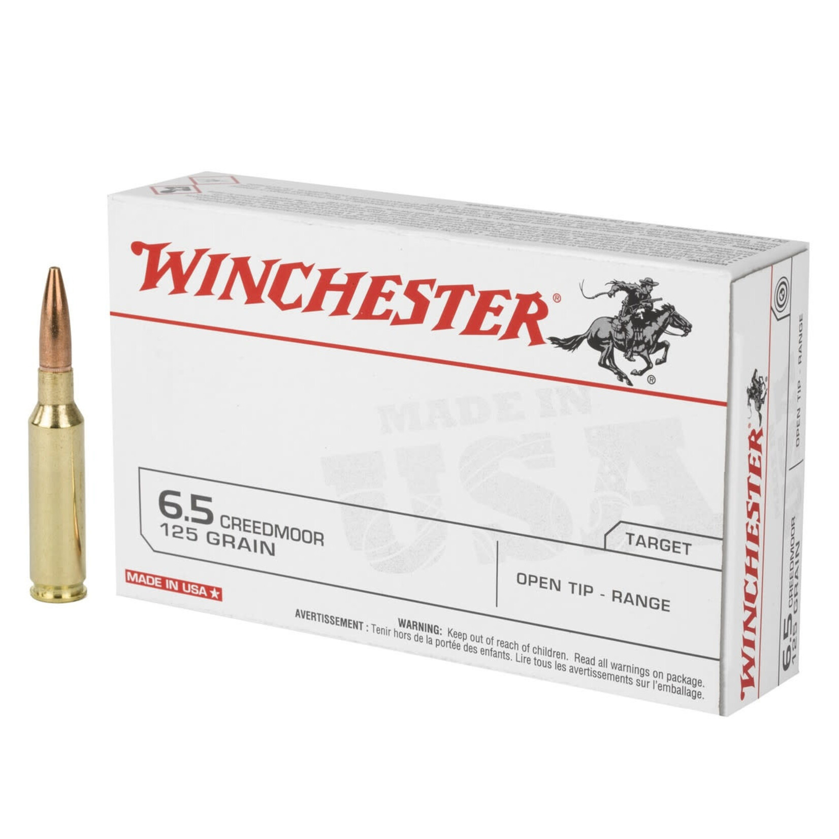 Winchester Winchester USA 6.5 Creedmoor 125gr Open Tip Range (USA65CM)