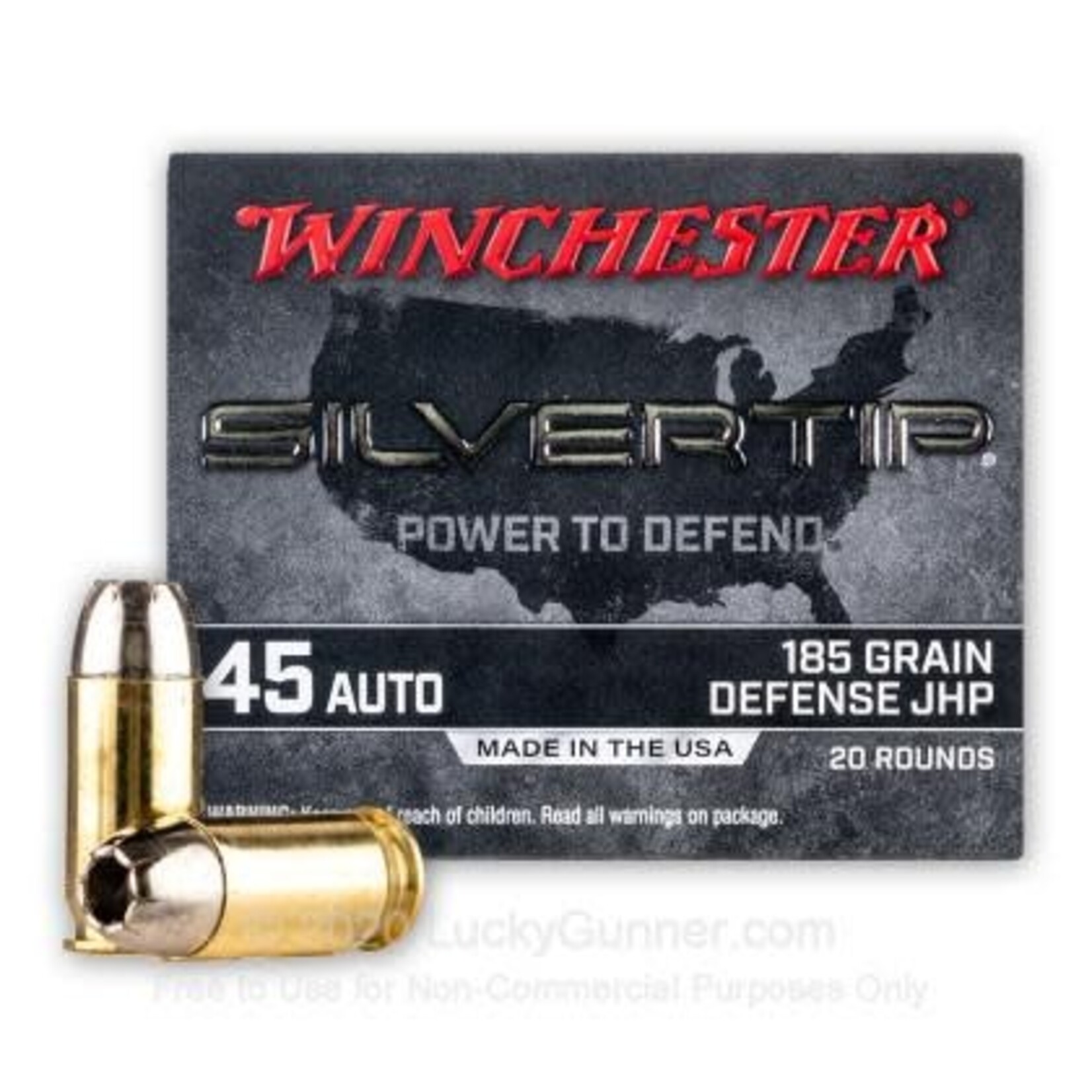 Winchester Winchester Silvertip 45 Auto 185gr Defense JHP 20rds (W45AST)