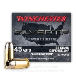 Winchester Winchester Silvertip 45 Auto 185gr Defense JHP 20rds (W45AST)