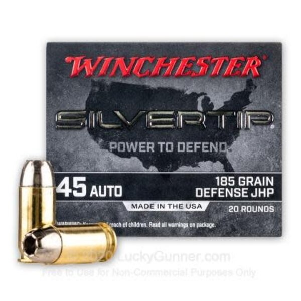 Winchester Silvertip 45 Auto 185gr Defense JHP 20rds (W45AST) — Eagle Firearms