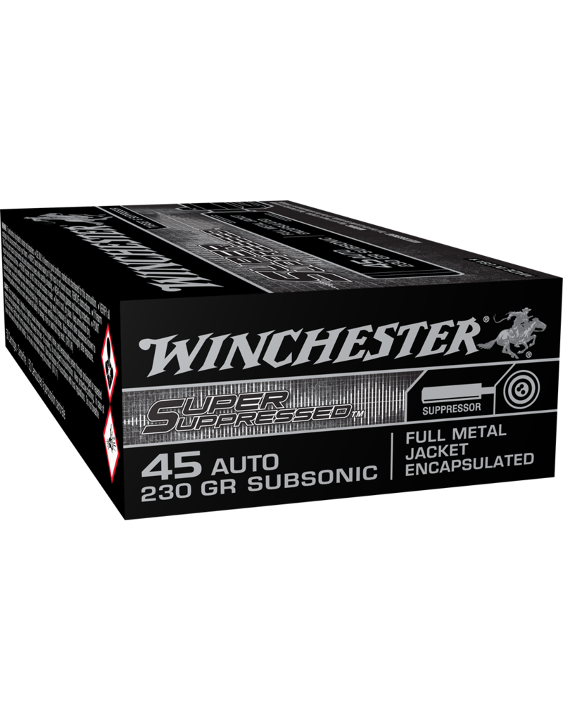 Winchester Winchester Super Suppressed 45 Auto 230gr FMJE 50rds (SUP45)