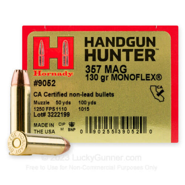 Hornady Handgun Hunter 357 Mag 130gr MonoFlex 25rds. (9052) — Eagle Firearms