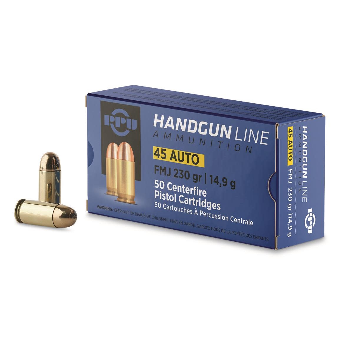 PPU Handgun Line 45 ACP 230gr FMJ 50rds (PPH45F) - Eagle Firearms Ltd