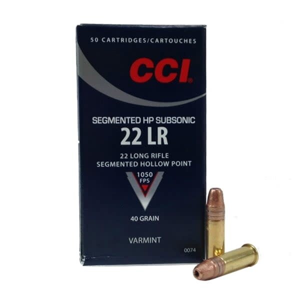 CCI 22LR 40gr Segmented HP Subsonic 50rds. (0074) — Eagle Firearms
