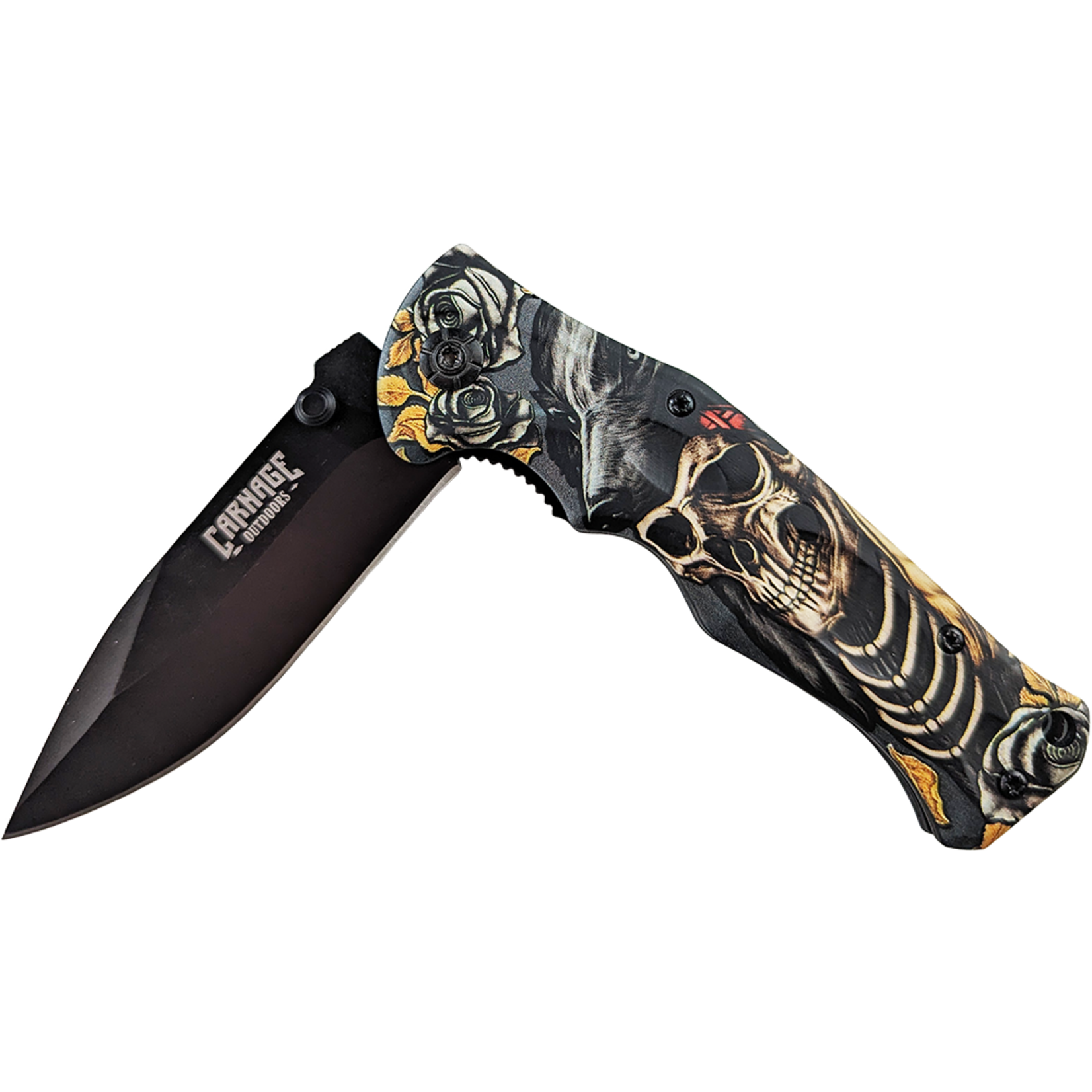 Carnage Outdoors Carnage Outdoors Folding Knife w/ Skeleton design (CL05032A)