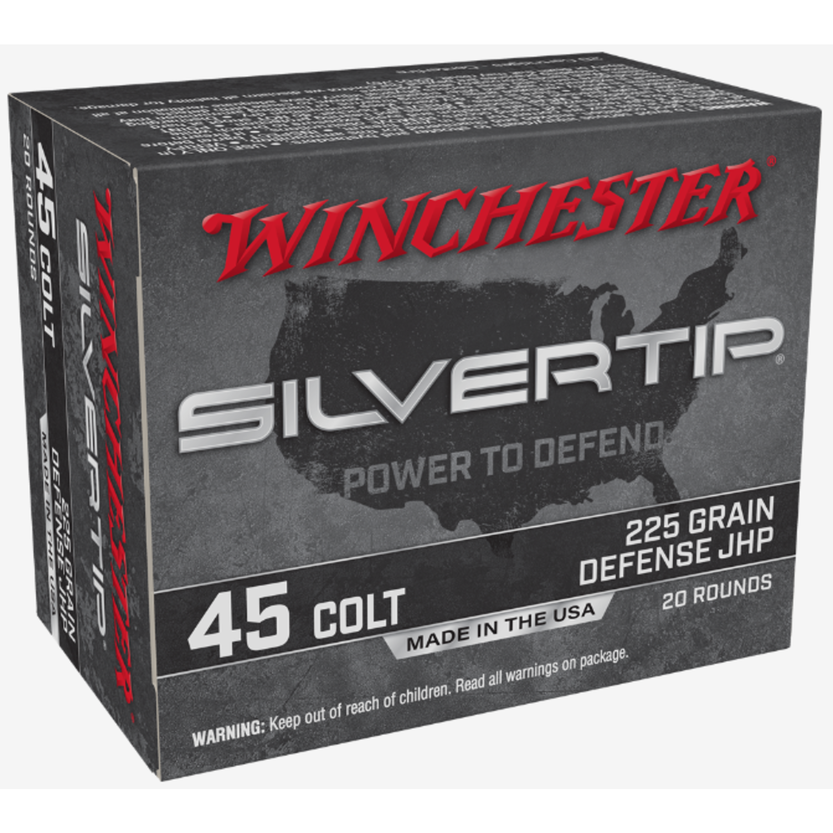 Winchester Winchester Silvertip 45 Colt 225gr JHP 20rds. (W45CST)
