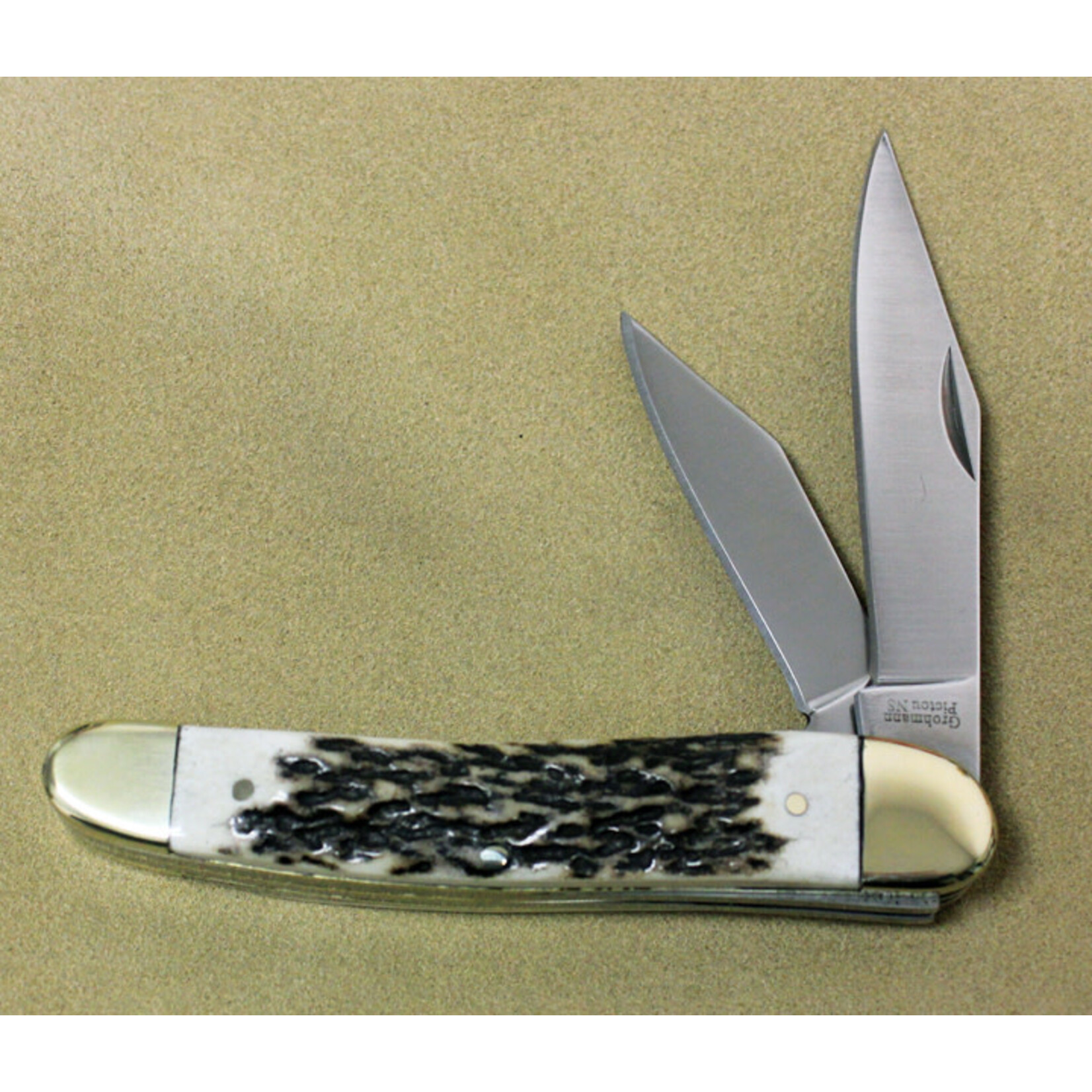 Grohmann Knives Grohmann Pocket 2 blade folder/ Stag horn (H350S)