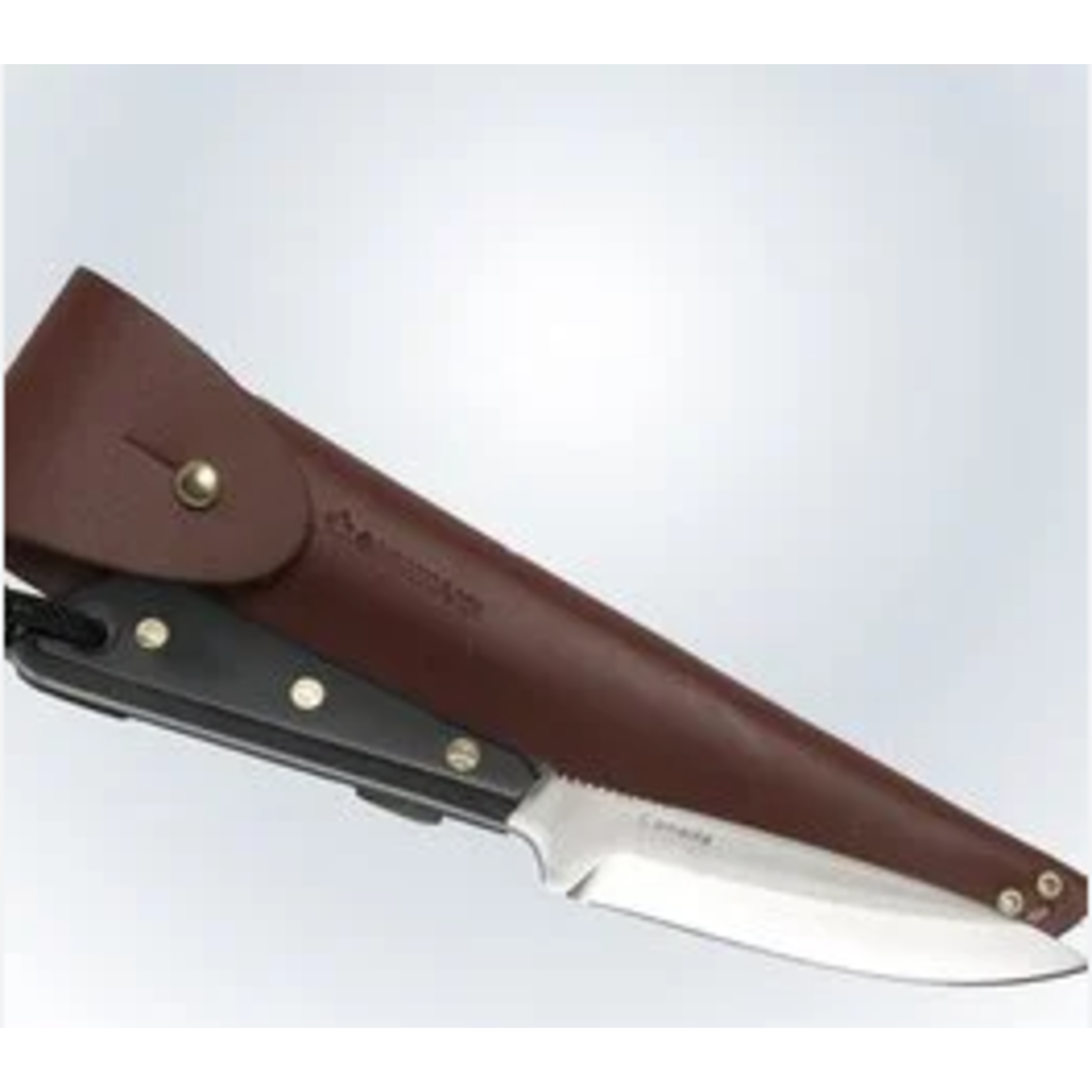 Grohmann Knives Grohmann #3 Army Flat Grind Knife w/Micarta Handle & Overlap Leather Sheath (M3SF)