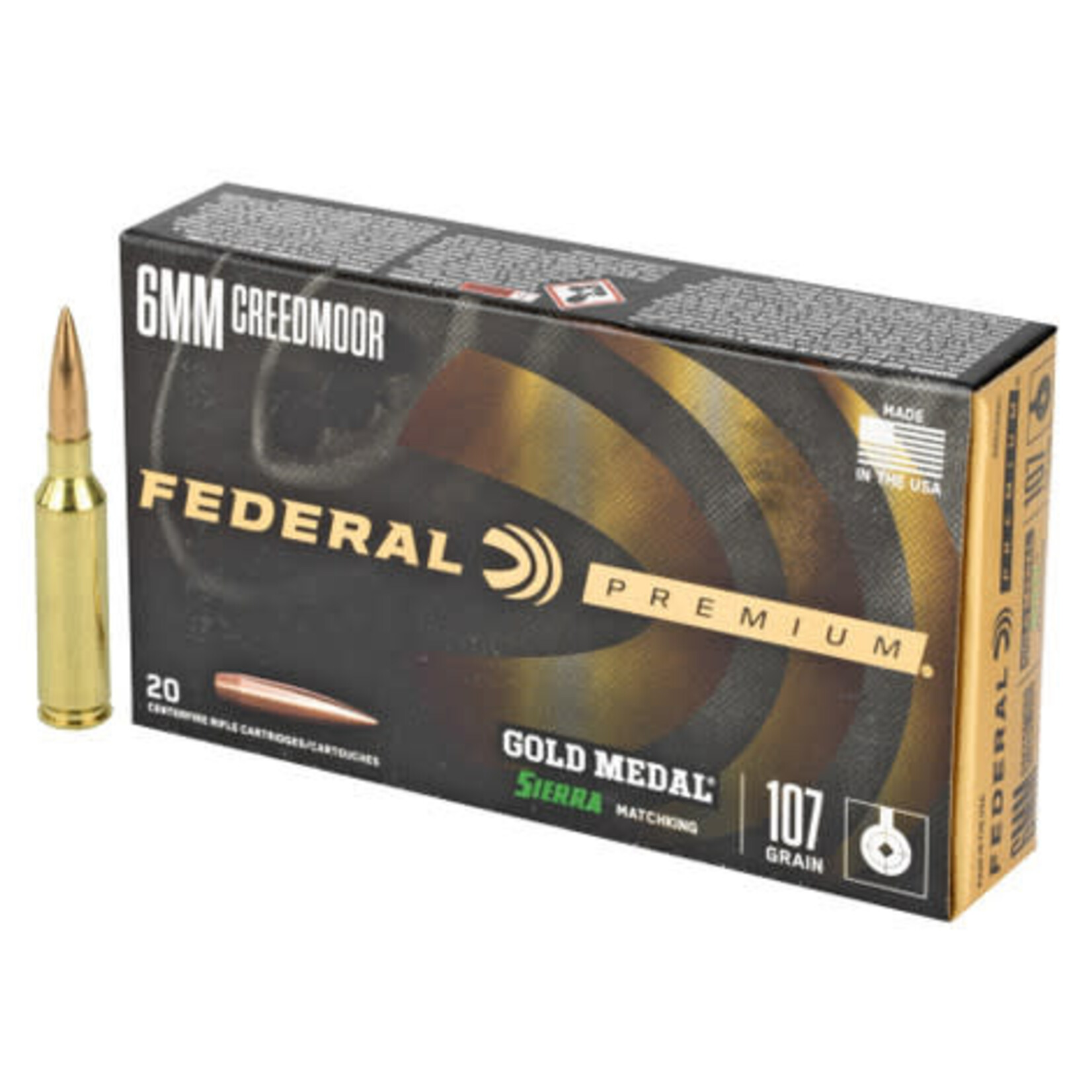 Federal Federal Premium 6mm Creedmoor 107gr MatchKing (GM6CRDM1)
