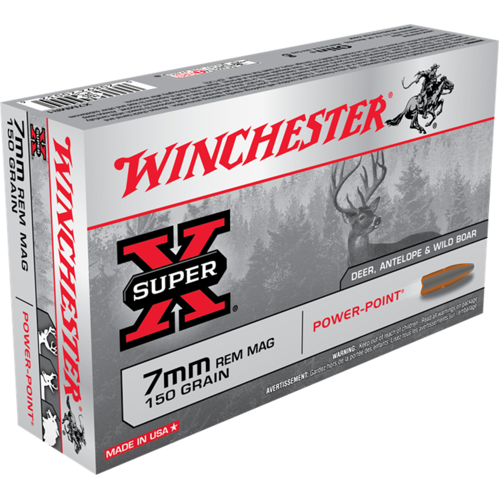 Winchester Winchester 7mm Rem Mag 150gr powerpoint (X7MMR1)