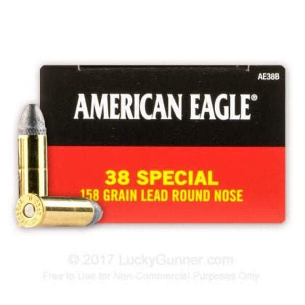 Federal American Eagle 38 Special 158gr LRN 50rd box (AE38B) — Eagle Firearms