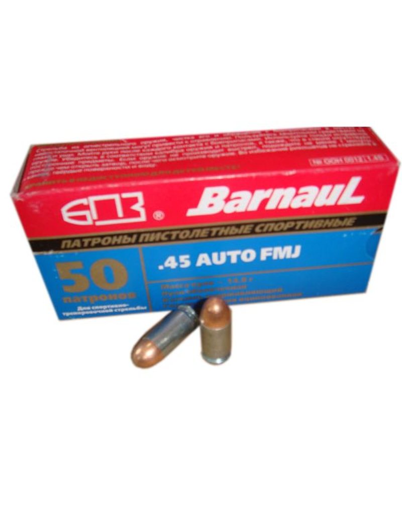 Barnaul Barnaul 45 Auto 230gr FMJ 50rd box (45230FMJ)