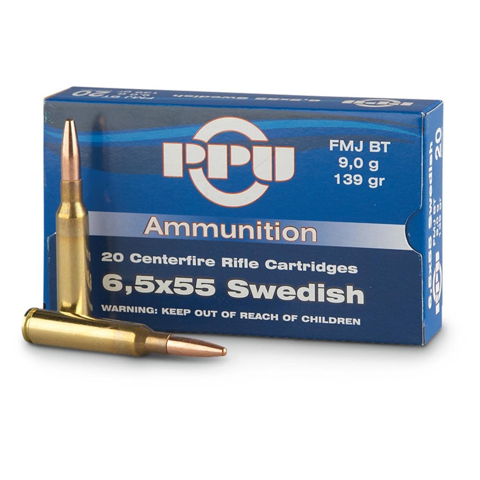 PPU PPU 6.5x55 Swiss 139gr FMJ BT