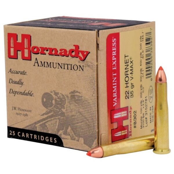Hornady Varmint Express 22 Hornet 35gr V-MAX 25rd (8302) — Eagle Firearms