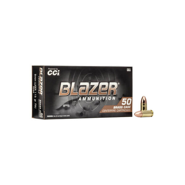 Blazer Brass 9mm 115gr FMJ 50rnd (5200) — Eagle Firearms