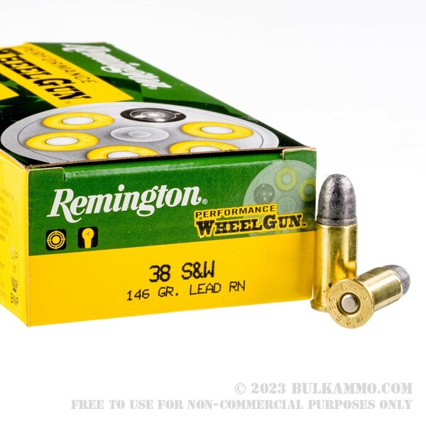 Remington 38 S&W 146gr Lead RN 50rd box (22278) — Eagle Firearms