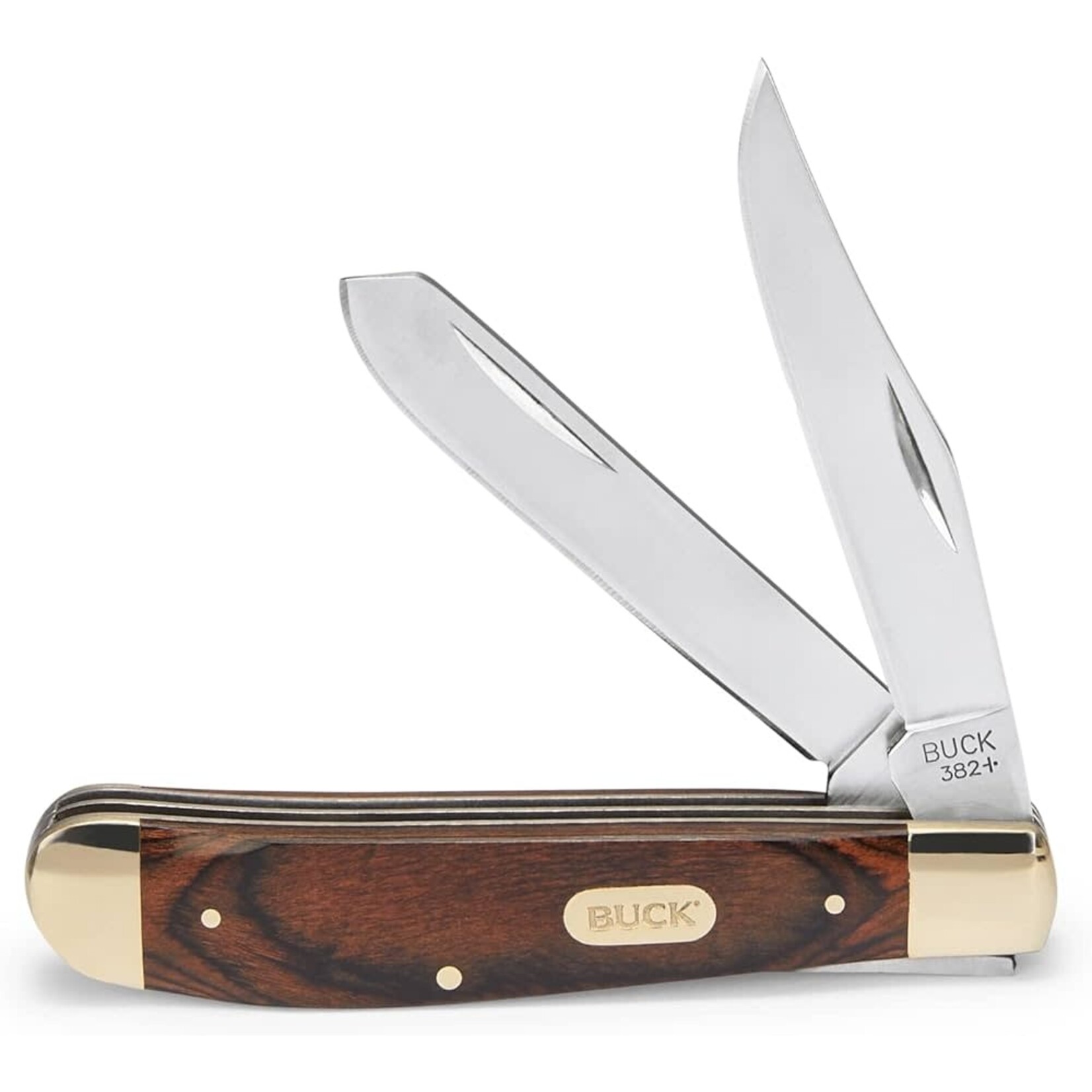 Buck Buck Trapper 2 Blade Wood Pocket Knife